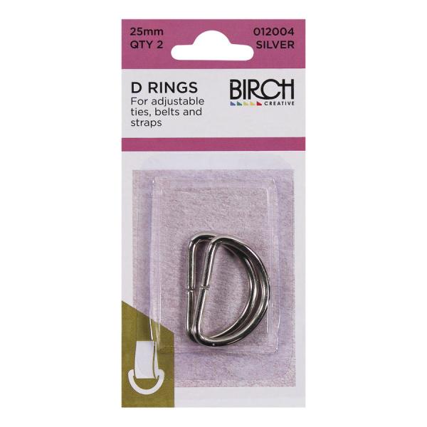 Birch 25mm D Rings - 2 Pack - Multiple Colour Options Available