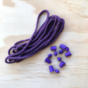 Cord & 6 Bell Stops Pack - Purple