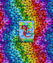 Stained Glass Dragon Panel - Rainbow